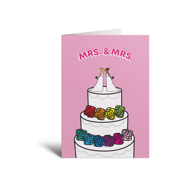 Carte de vœux LGBTQ+ « Femme et gâteau pour femme »