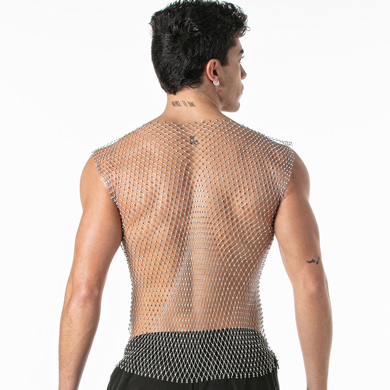 Débardeur de fête en maille argenté