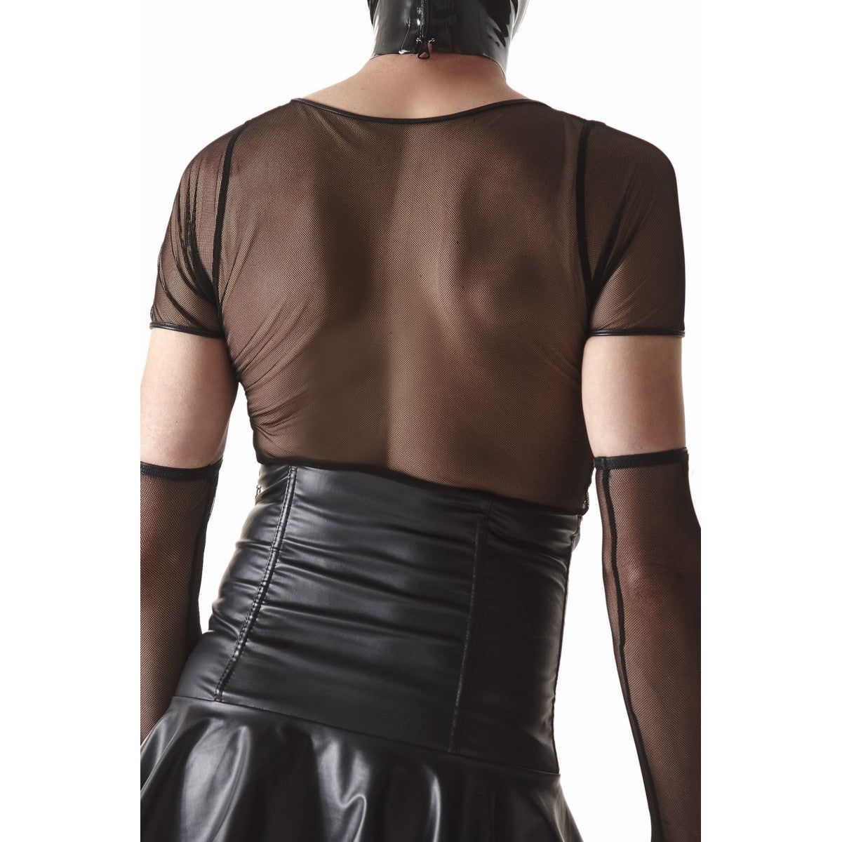 T-Shirt Made Of Black, Elastic Mesh