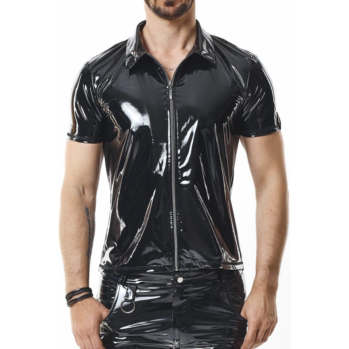 Pvc Polo Shirt With Zipp