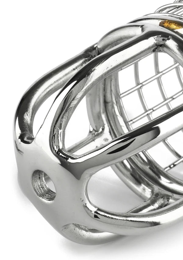 Cage de chasteté Mr. Steel Matrix 13 cm – cage de chasteté en acier inoxydable