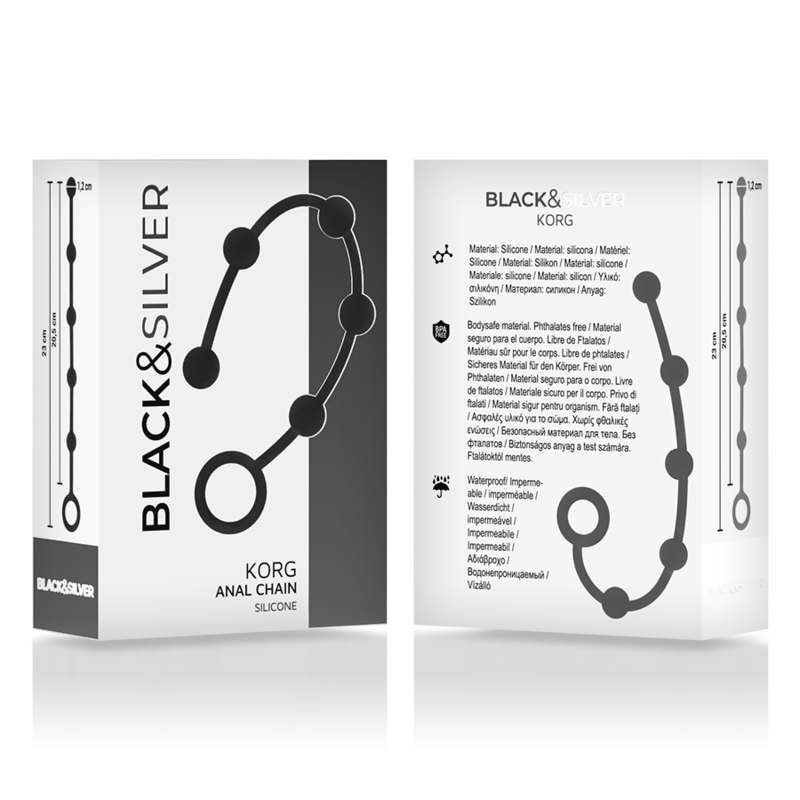 BLACK&SILVER - KORG ANAL ROSENKRANZ SILIKON INITIATION 23 CM