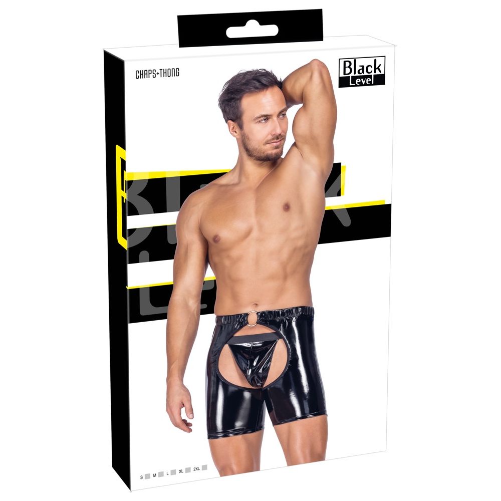 Black Level – Lack-Chaps und -String im Set