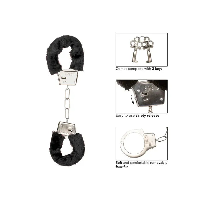 CalExotics - Playful Furry Cuffs – Verstellbare Handschellen mit Fell - Love-Union.de