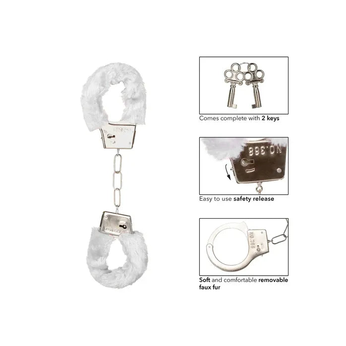 CalExotics - Playful Furry Cuffs – Verstellbare Handschellen mit Fell - Love-Union.de