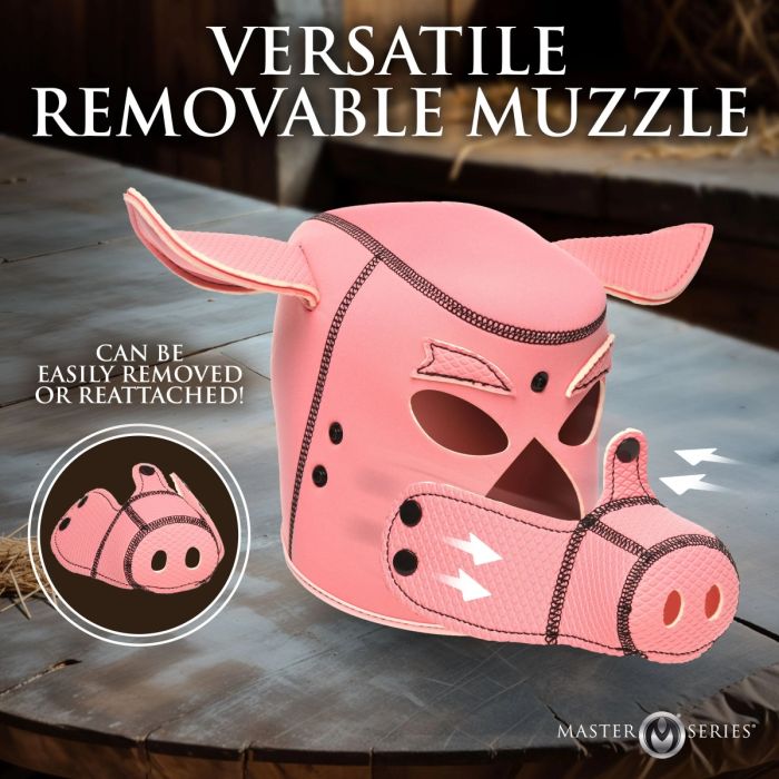 Schweine-Neoprenmaske mit abnehmbarem Maulkorb - LoveUnion.de