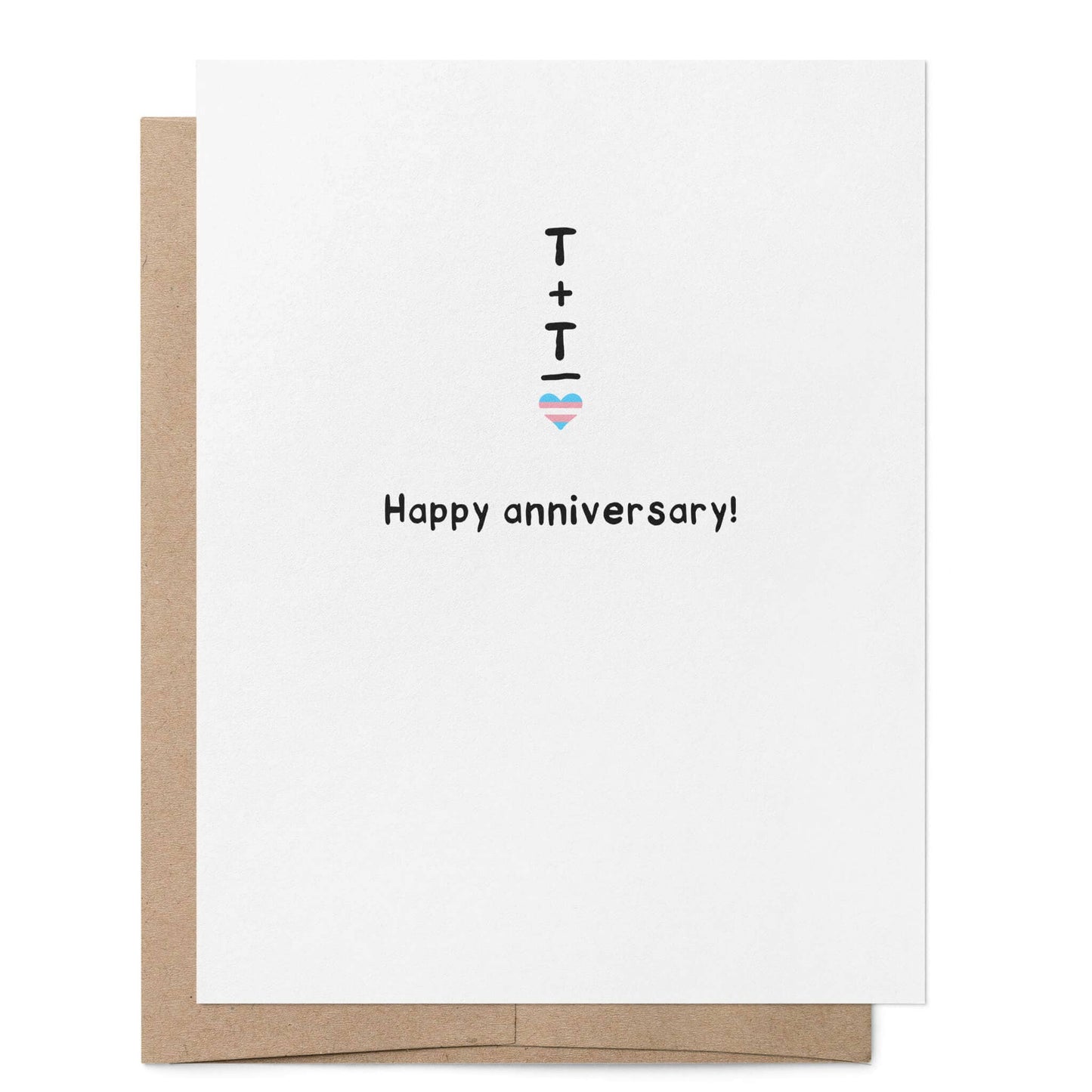 Trans Plus Trans Equals Love LGBTQ+ Anniversary Card