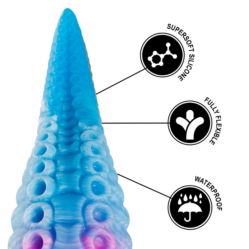 Epic Phorcys - Blauer Tentakel Dildo - L - love-union.de - Supersoft SIlicone - Fully flexible - waterproof