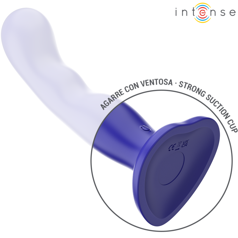 INTENSE - VIBRATEUR COURT AVEC VENTOUSES TÉLÉCOMMANDE BLEUE