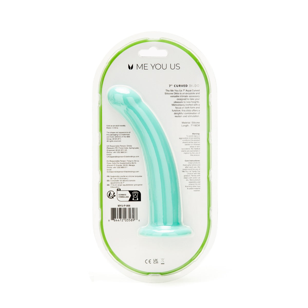 Gode incurvé en silicone Me You Us de 7 pouces