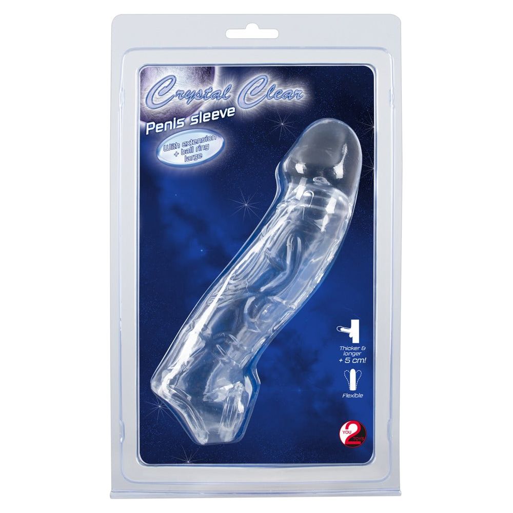 Crystal Clear Penis Sleeve with extension and ball ring - love-union.de