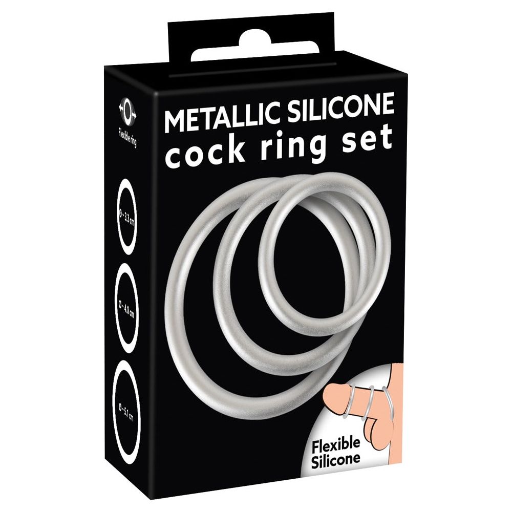 Metallic Silicone Cock Ring Set - love-union.de