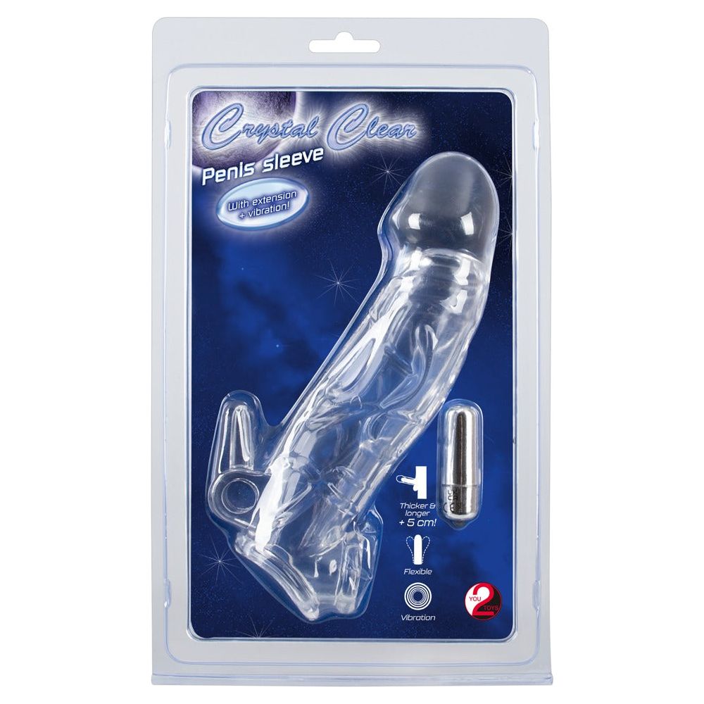 Crystal Clear Penis sleeve with extension and vibration - love-union.de