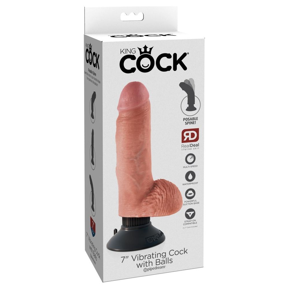 7" Vibrating Cock with Balls - love-union.de