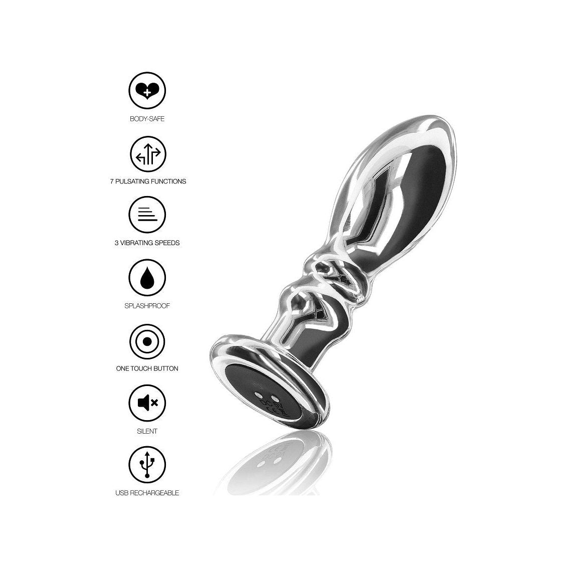 Vibrating Metal Buttplug L - love-union.de