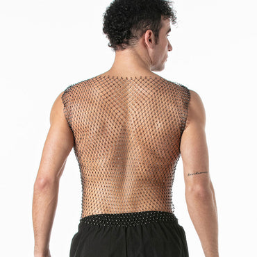 Débardeur de fête en maille noir
