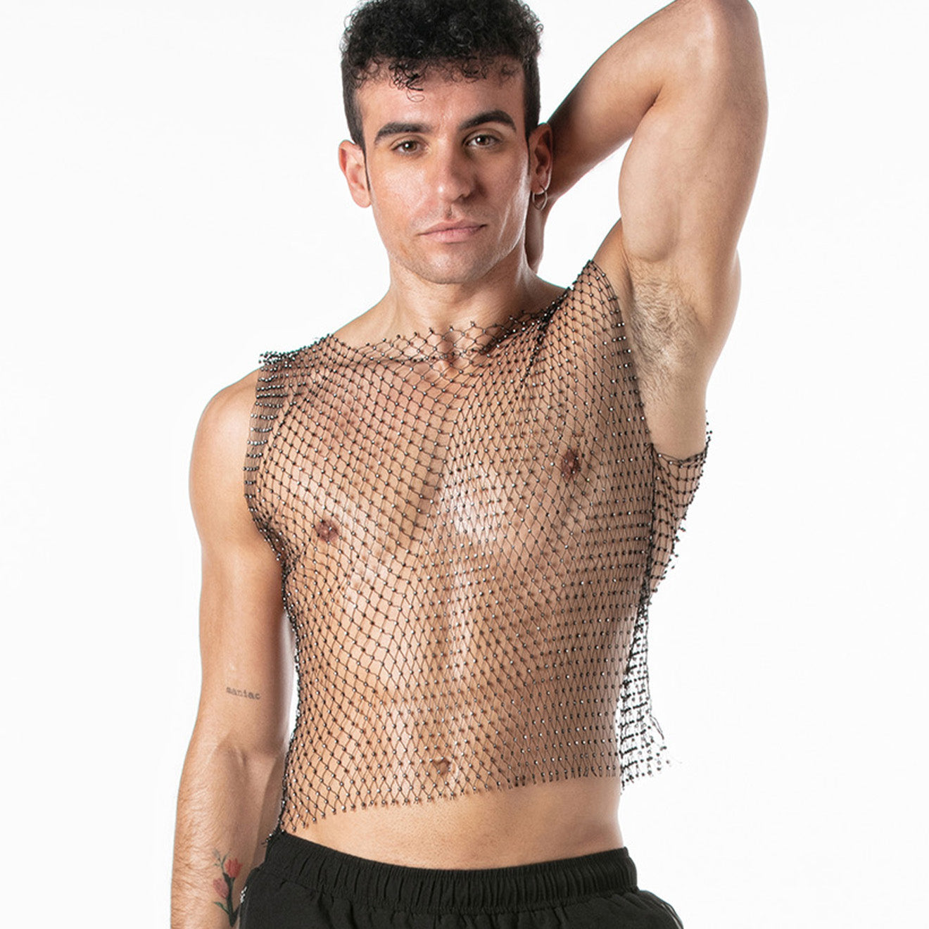 Débardeur de fête en maille noir