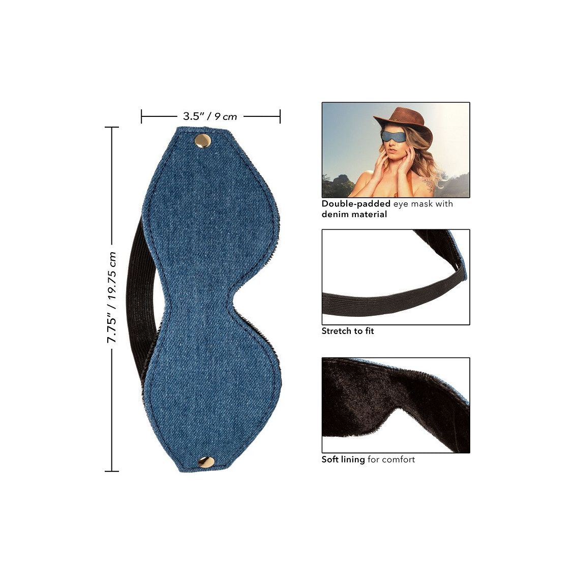 Ride 'em Premium Denim Collection Eye Mask - love-union.de