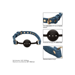 Ride 'em Premium Denim Collection Ball Gag - love-union.de