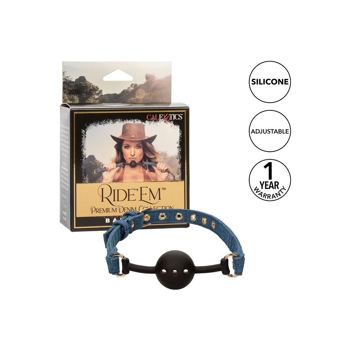 Ride 'em Premium Denim Collection Ball Gag - love-union.de