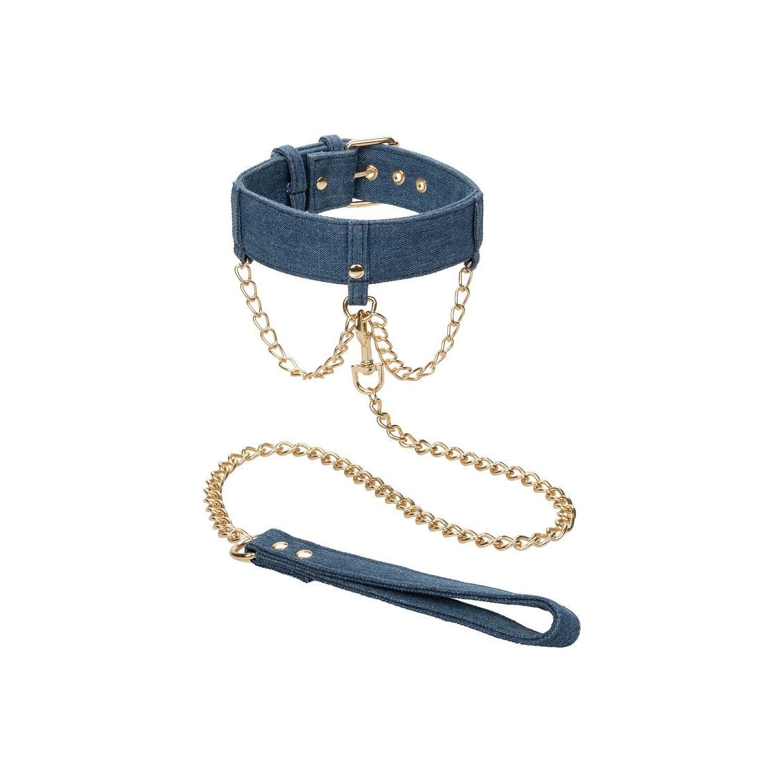 Ride 'em Premium Denim Collection Collar with Leash - love-union.de