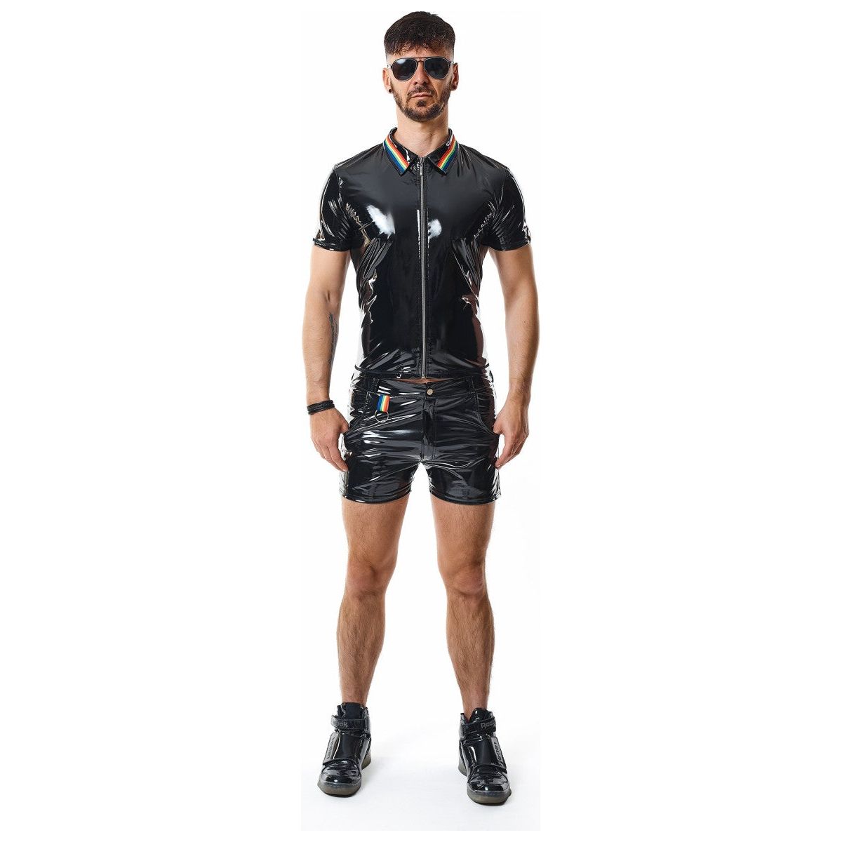 Pvc Polo Shirt With Zipp