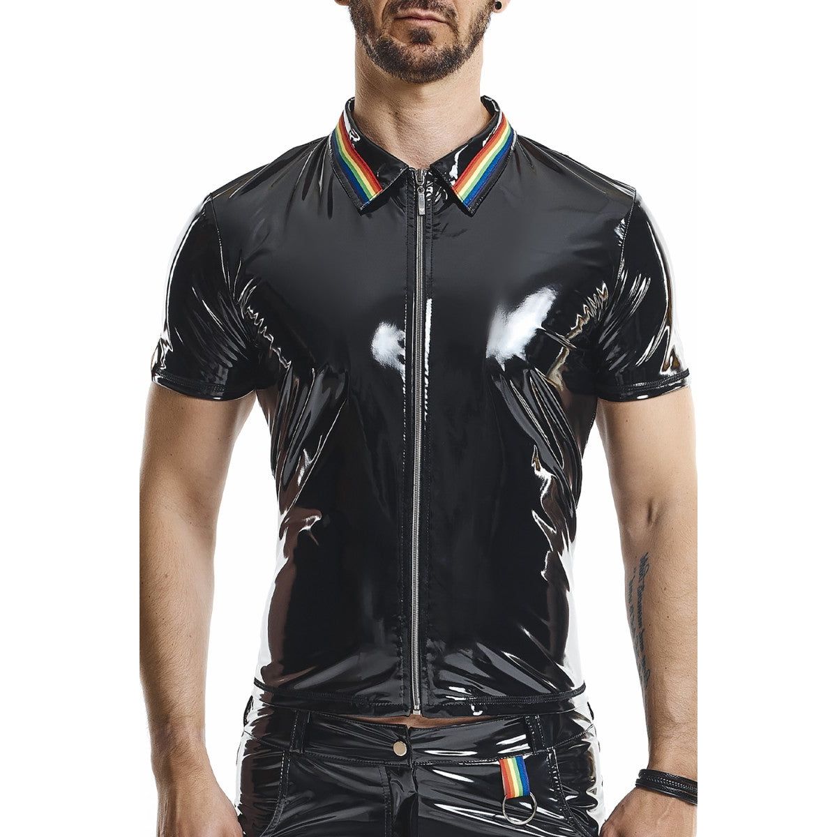 Pvc Polo Shirt With Zipp