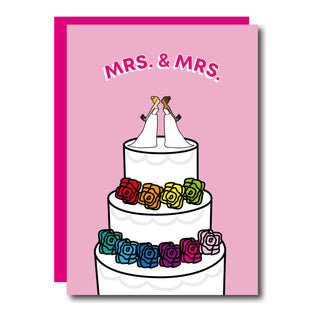 Carte de vœux LGBTQ+ « Femme et gâteau pour femme »