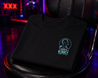 Handmade Shirts | "100% KINKY" Oversize Bio-Baumwoll Shirt mit Stickmotiv