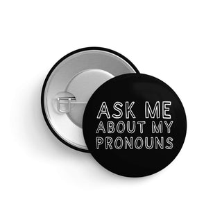 Frag mich nach meinen Pronomen | Pronomen-Pin | LGBTQ+-Button-Abzeichen - Love-Union.de