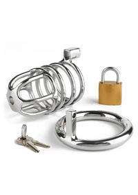Cage de chasteté Mr. Steel Master 9 cm – Cage de chasteté en acier inoxydable