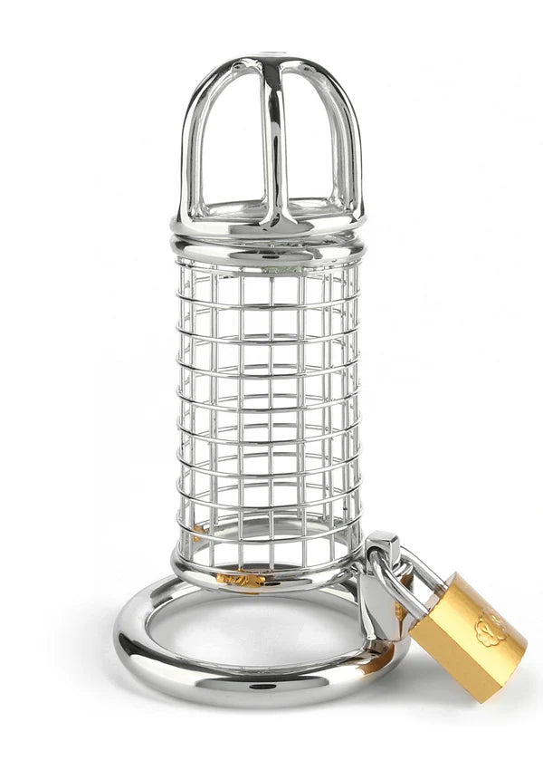 Cage de chasteté Mr. Steel Matrix 13 cm – cage de chasteté en acier inoxydable
