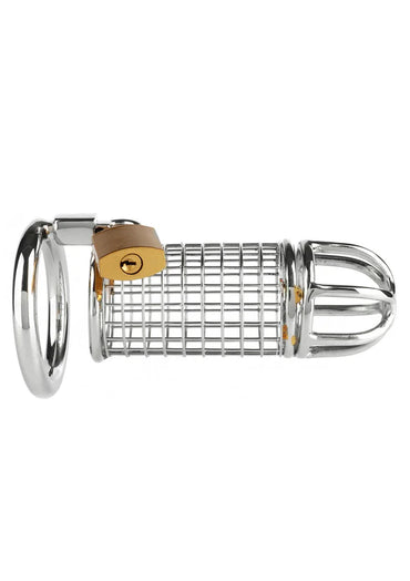 Cage de chasteté Mr. Steel Matrix 13 cm – cage de chasteté en acier inoxydable