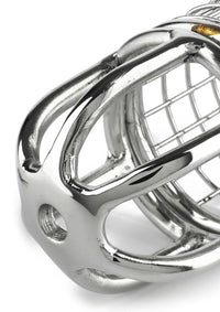 Cage de chasteté Mr. Steel Matrix 13 cm – cage de chasteté en acier inoxydable