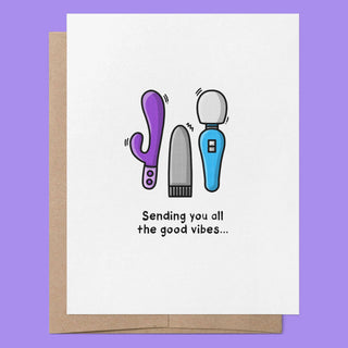 „Sending You All The Good Vibes“ Grußkarte – Positive Karte für Motivation & Aufmunterung - love-union.de