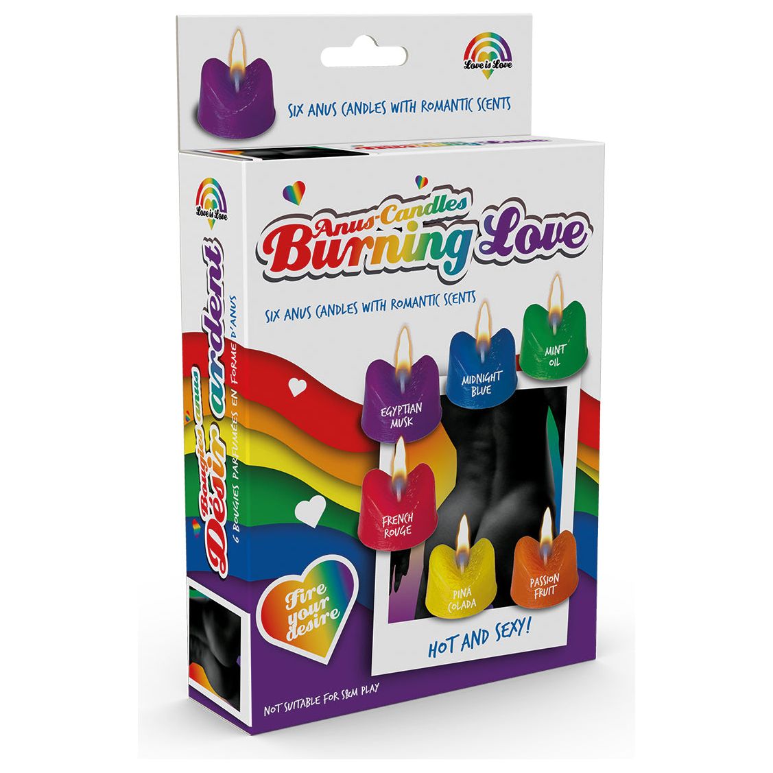 Rainbow Burning Love Anus Candles Pride - love-union.de