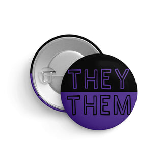 They/Them Pronomen-Pin – LGBTQ+ Button für Sichtbarkeit & Identität (32 mm)