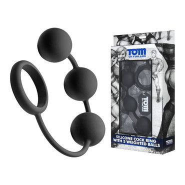 Silicone Cock Ring with 3 weighted balls - love-union.de