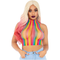 Rainbow net high neck crop top - love-union.de