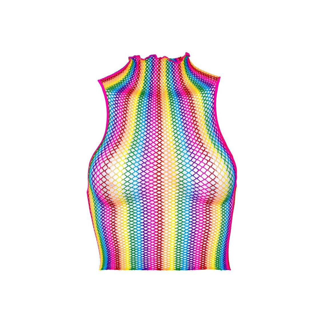 Rainbow net high neck crop top - love-union.de