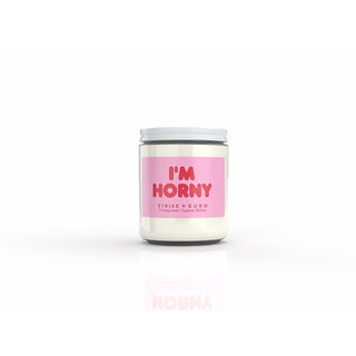 STRIKE & BURN I'M HORNY POMEGRANATE  CYPRESS  AND BITTERS CANDLE