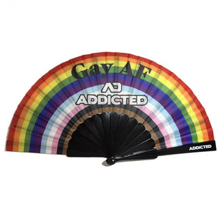 Addicted - "Gay as Fuck Hand Fan" - XXL Fächer in Regenbogendesign