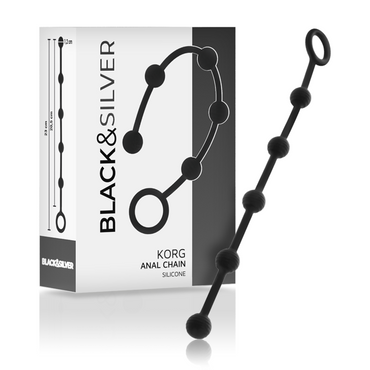 BLACK&SILVER - KORG ANAL ROSENKRANZ SILIKON INITIATION 23 CM