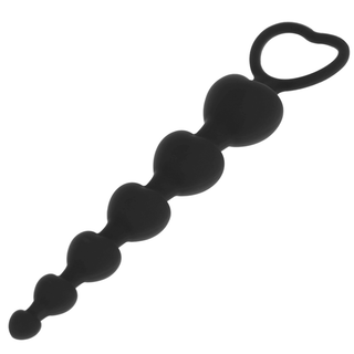 BLACK&SILVER - MILA ANAL-HERZKETTE 18 CM by Dreamlove SL