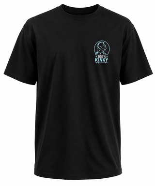 Handmade Shirts | "100% KINKY" Oversize Bio-Baumwoll Shirt mit Stickmotiv