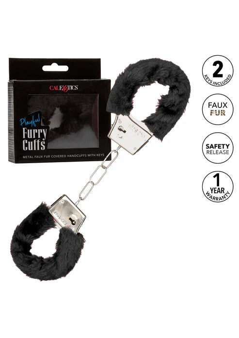 CalExotics - Playful Furry Cuffs – Verstellbare Handschellen mit Fell - Love-Union.de