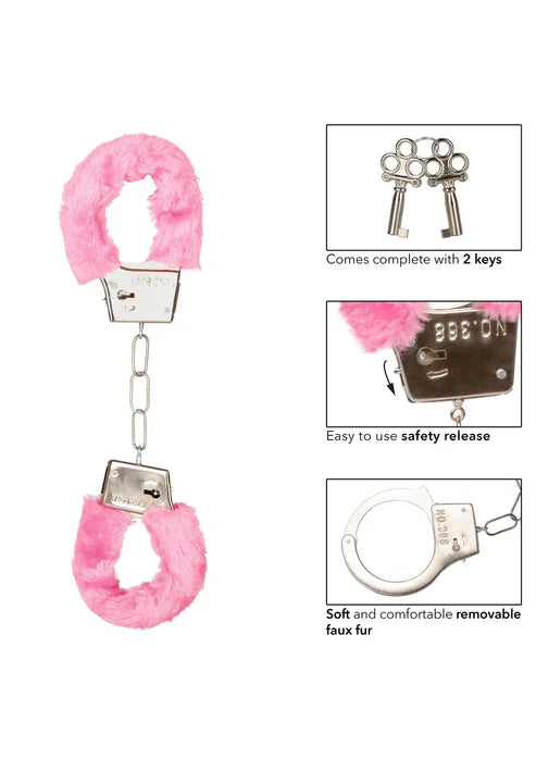 CalExotics - Playful Furry Cuffs – Verstellbare Handschellen mit Fell - Love-Union.de