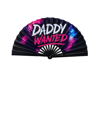 XXL Pride Fächer "Daddy Wanted" – 68 cm Handfächer mit Bambusrippen & lautem Klack-Effekt