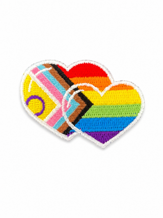Doppelherz Patch – Progress Pride Statement zum Aufbügeln