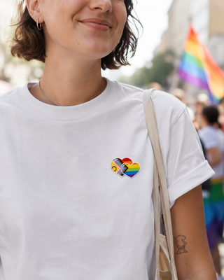 Doppelherz Patch – Progress Pride Statement zum Aufbügeln